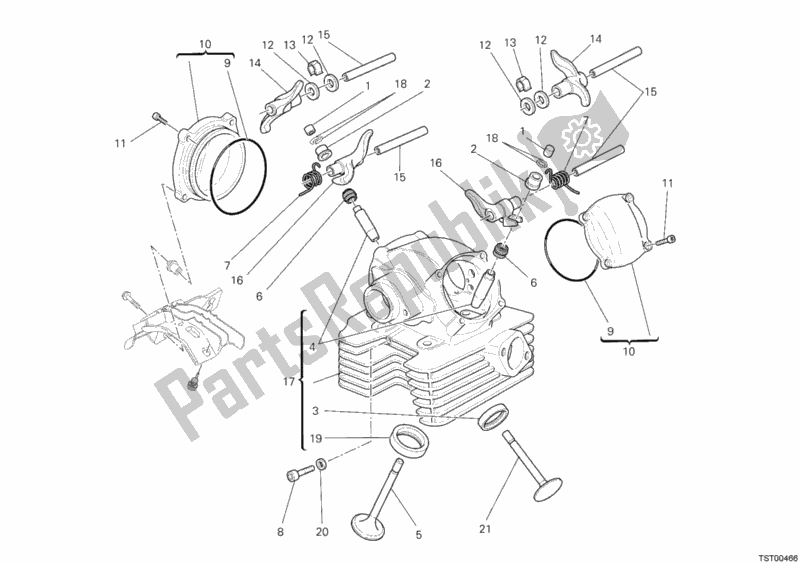 Todas las partes para Culata Vertical de Ducati Monster 696 ABS USA 2011